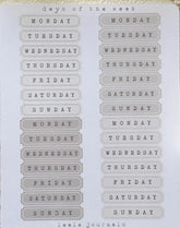 Leelajournals Journaling Sticker Sheet - Vintage Weekly Headers