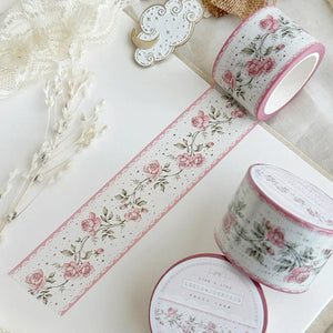 Leelajournals Washi Tape - Pink Rose Ribbed Lace