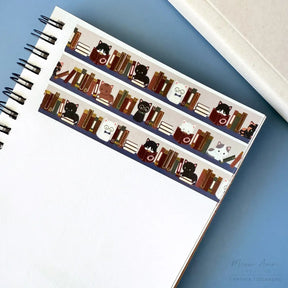 Meow Amor Creative Washi Tape - Book Cats Gold Foil