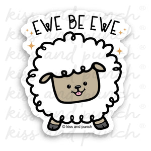 Kiss and Punch - Vinyl Sticker - Ewe Be Ewe