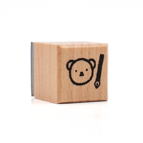 Bloom Paper Studio Wooden Stamp - Bear & Pen
