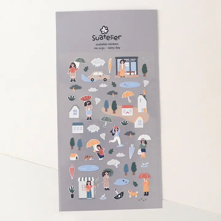 Suatelier Design - Sticker Sheet - Rainy Day