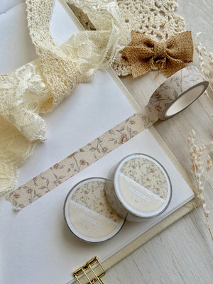 Leelajournals Washi Tape - Beige Red Floral