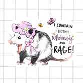 Amy Hartelust Art & Illustration - Vinyl Sticker - Whimsy and Rage Possum