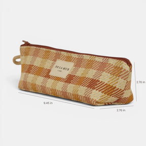 De La Mur Line US Inc. - Gingham Jacquard Pencil Case - Terracotta & Orange