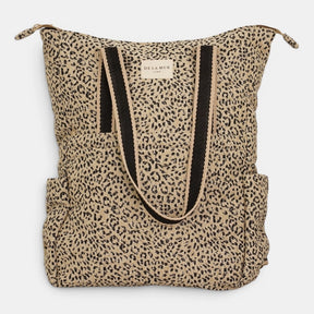 De La Mur Line US Inc. - Leopard Jacquard Backpack/Shoulder Bag - Beige & Black