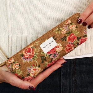 De La Mur Line US Inc. - Floral Jacquard Pencil Case - Mustard & Red