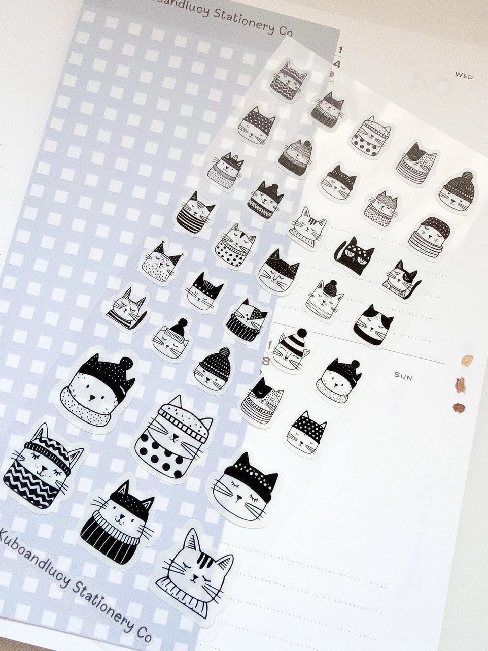 Kuboandlucy Stationery Co. Sticker Sheet - Winter Cats