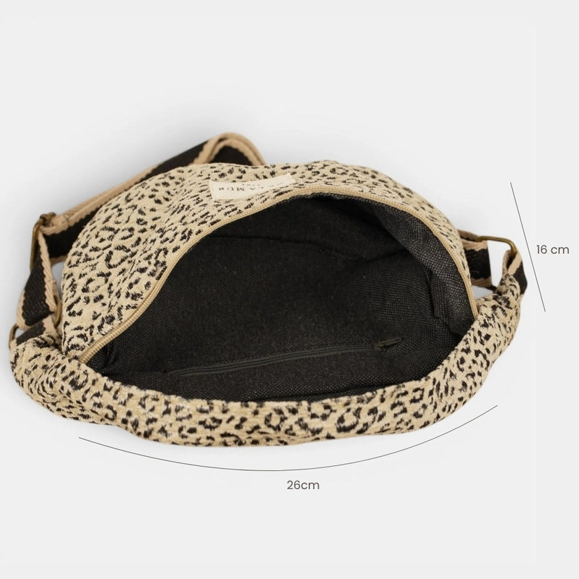 De La Mur Line US Inc. - Leopard Jacquard Fanny Pack - Beige & Black