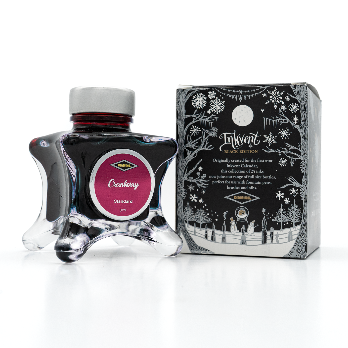 Diamine Black Edition - Cranberry Sheening Ink