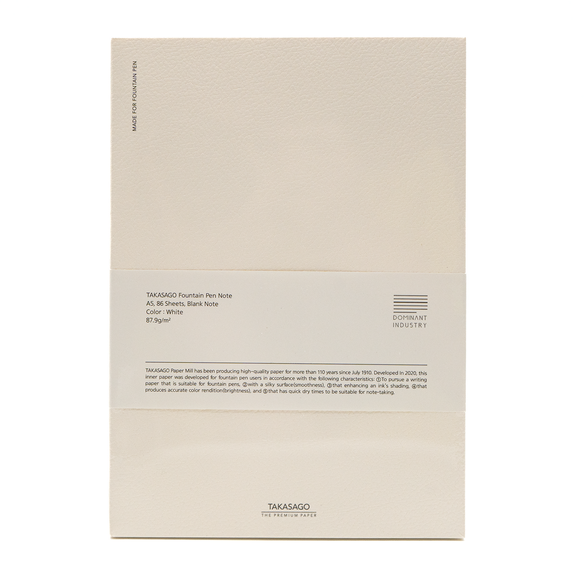 Dominant Industry - Takasago Notebook - Ivory A5 Blank