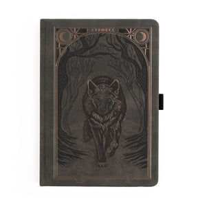 Archer & Olive - Black Dot Grid Notebook - Wolf in the Night A5
