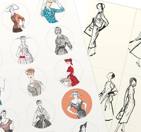 Pepin Label, Sticker & Tape Book - Vintage Fashion