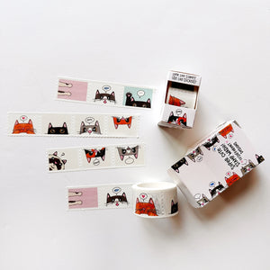 Calliope Pencil Factory - Washi tape - 15mm Mini Meows Faux Stage Stamp