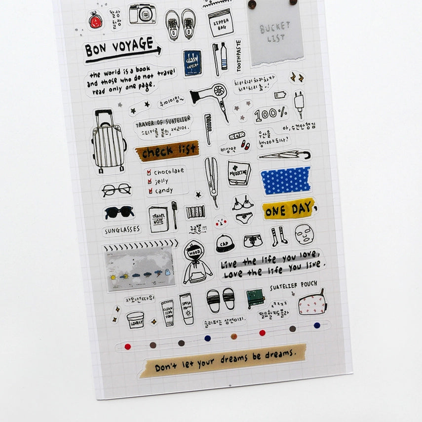 Suatelier Design - Sticker Sheet - Travel Note
