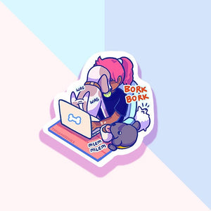 Thousand Skies - Working From Home With Dogs Vinyl Sticker