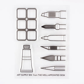 The Well Appointed Desk - Clear Stamp Set - Art Supply Bin