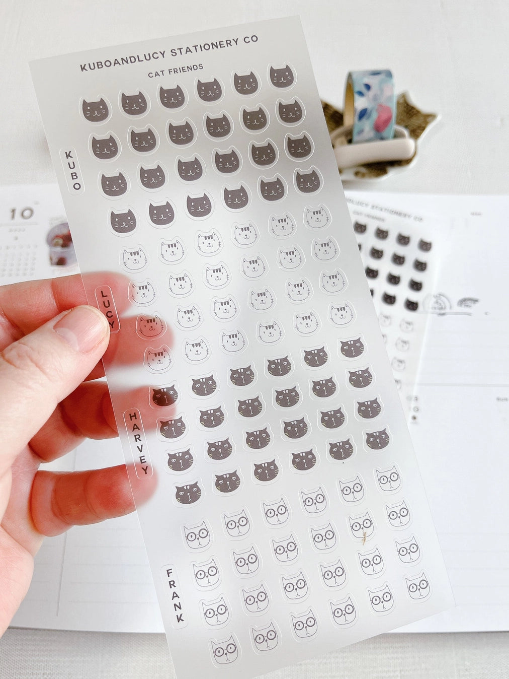 Kuboandlucy Stationery Co. Sticker Sheet - Cat Faces