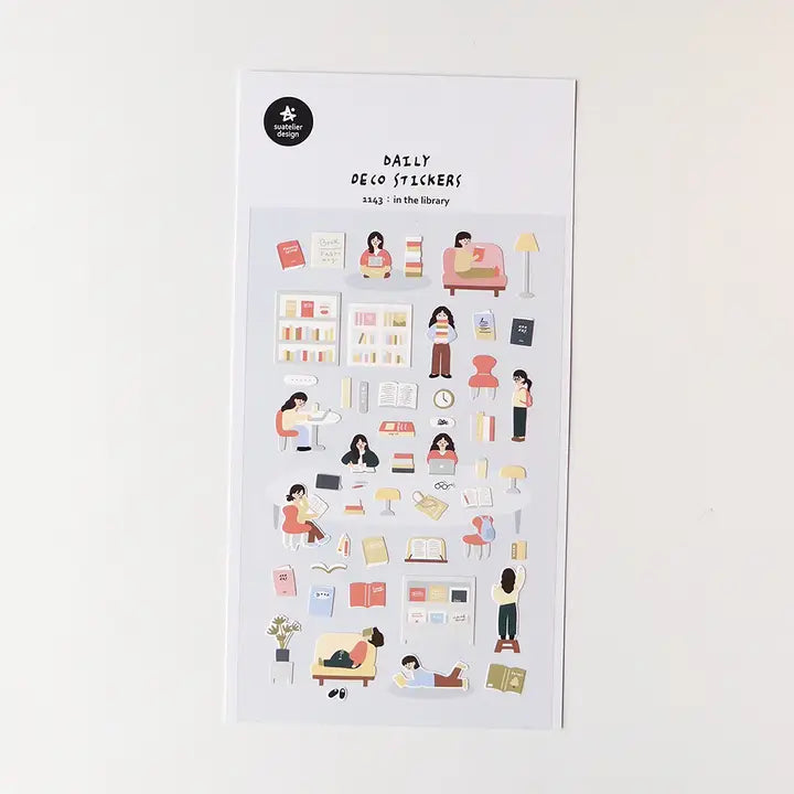 Suatelier Design - Sticker Sheet - In the Library