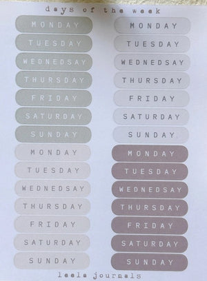 Leelajournals Journaling Sticker Sheet - Rounded Weekly Headers