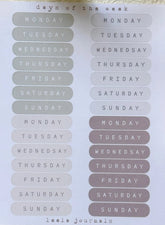 Leelajournals Journaling Sticker Sheet - Rounded Weekly Headers