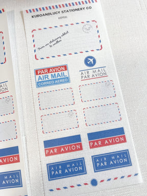 Kuboandlucy Stationery Co. Sticker Sheet - Air Mail Envelope