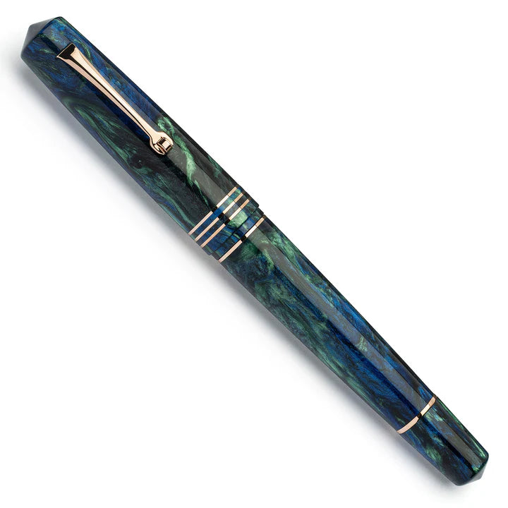 Leonardo Momento Zero Grande 2.0 - Fiordaliso Blue Rose Gold Trim #8 14kt nib