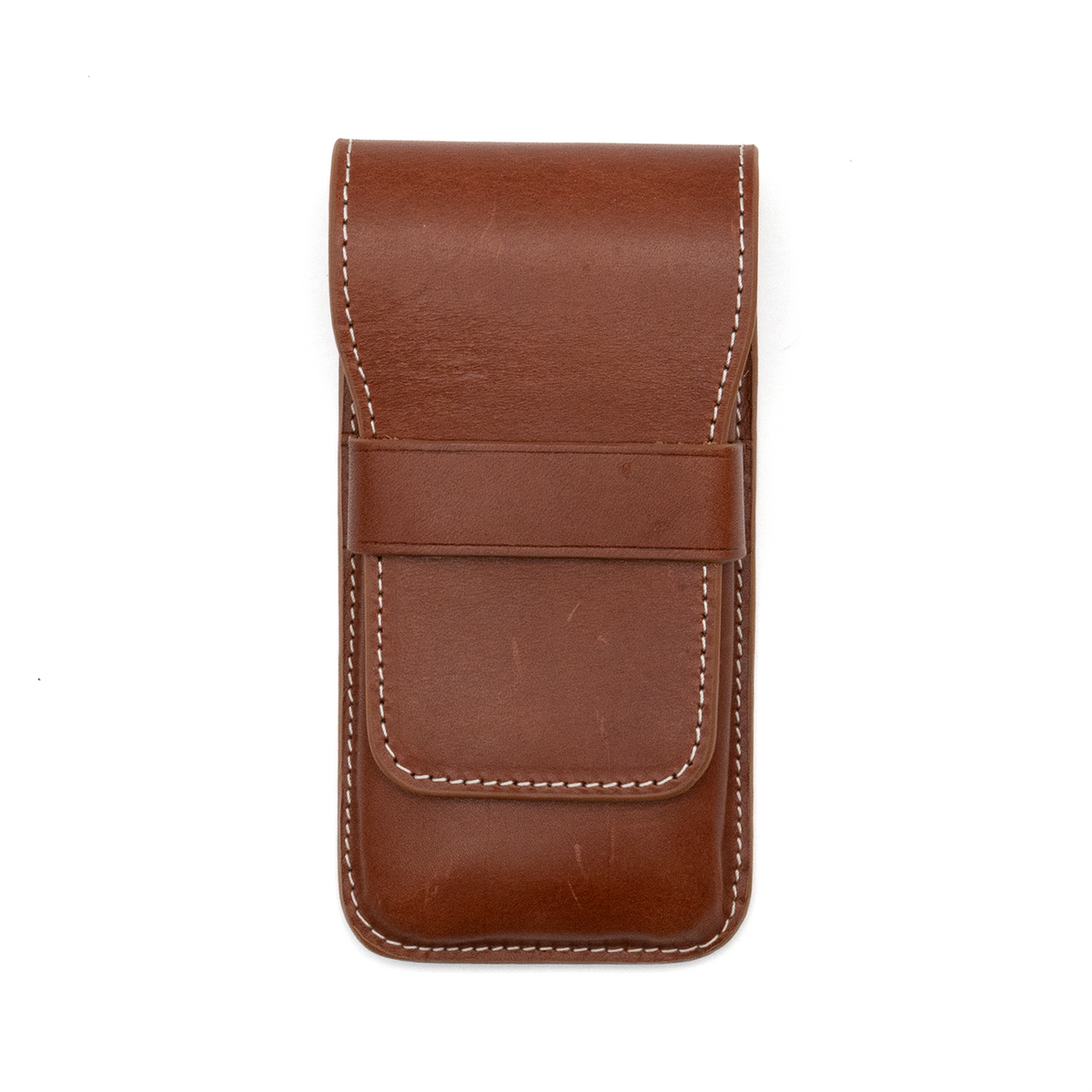 Galen Leather Co. Flap Pen Case for 3 Pens - Brown