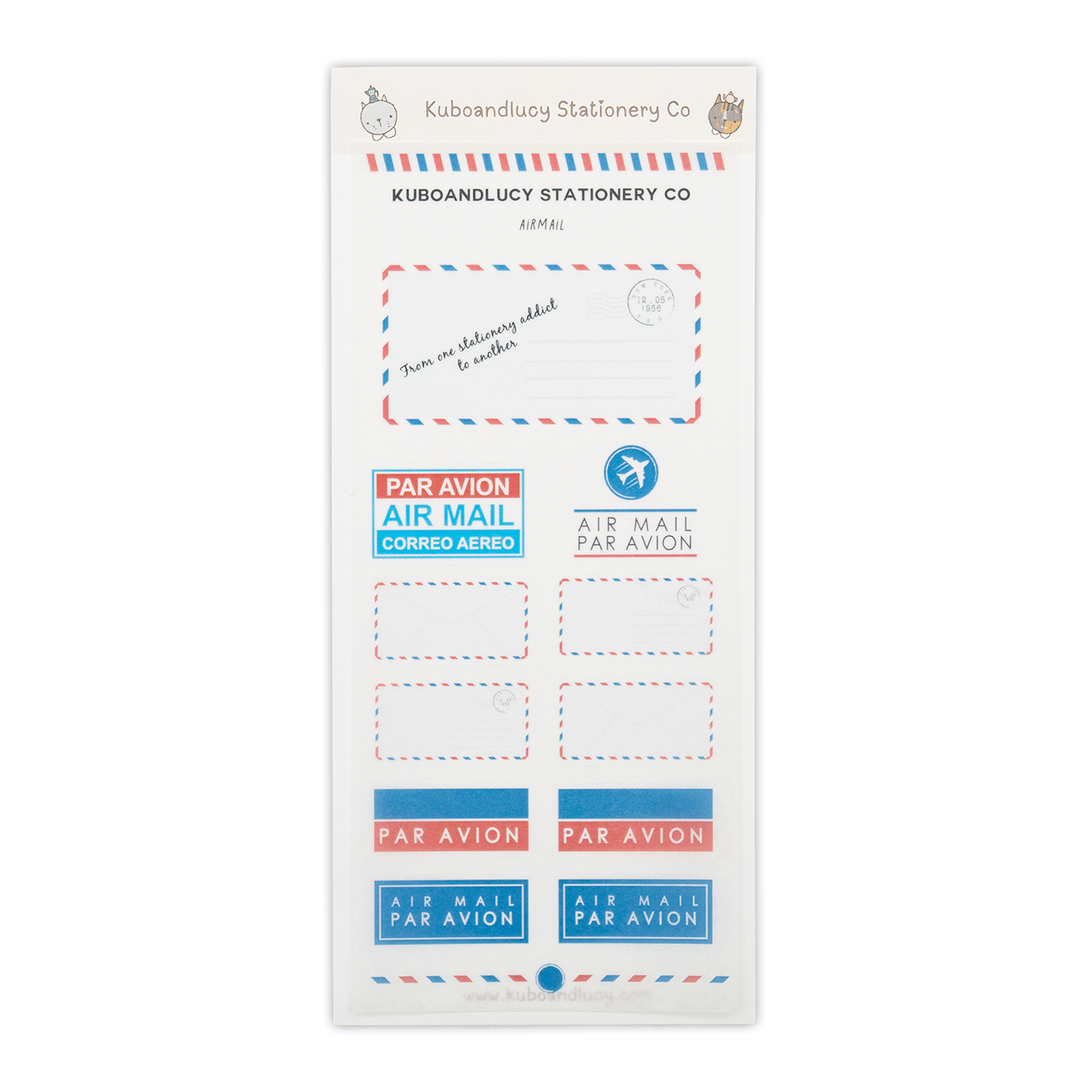 Kuboandlucy Stationery Co. Sticker Sheet - Air Mail Envelope