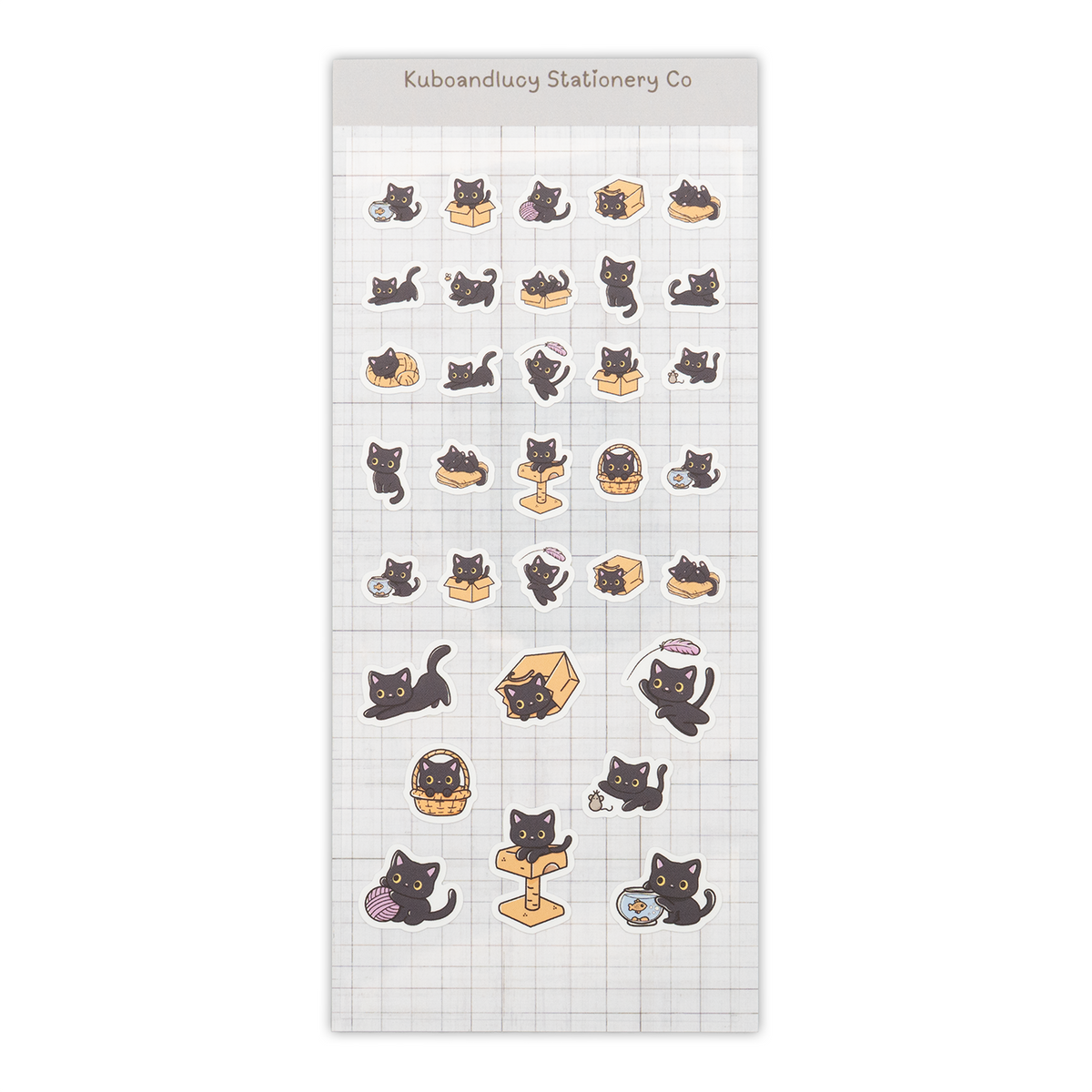 Kuboandlucy Stationery Co. Sticker Sheet - Luna the Black Cat