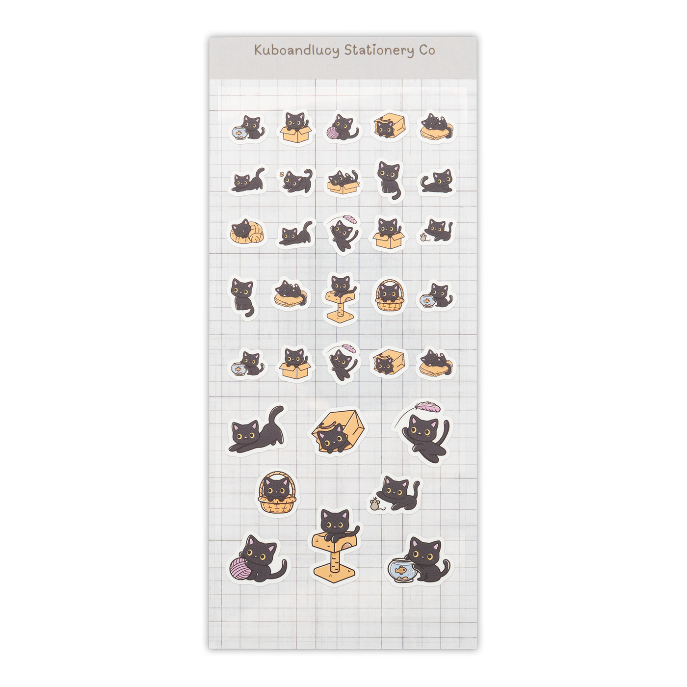 Kuboandlucy Stationery Co. Sticker Sheet - Luna the Black Cat
