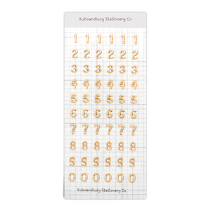 Kuboandlucy Stationery Co. Sticker Sheet - Gold Balloon Numbers