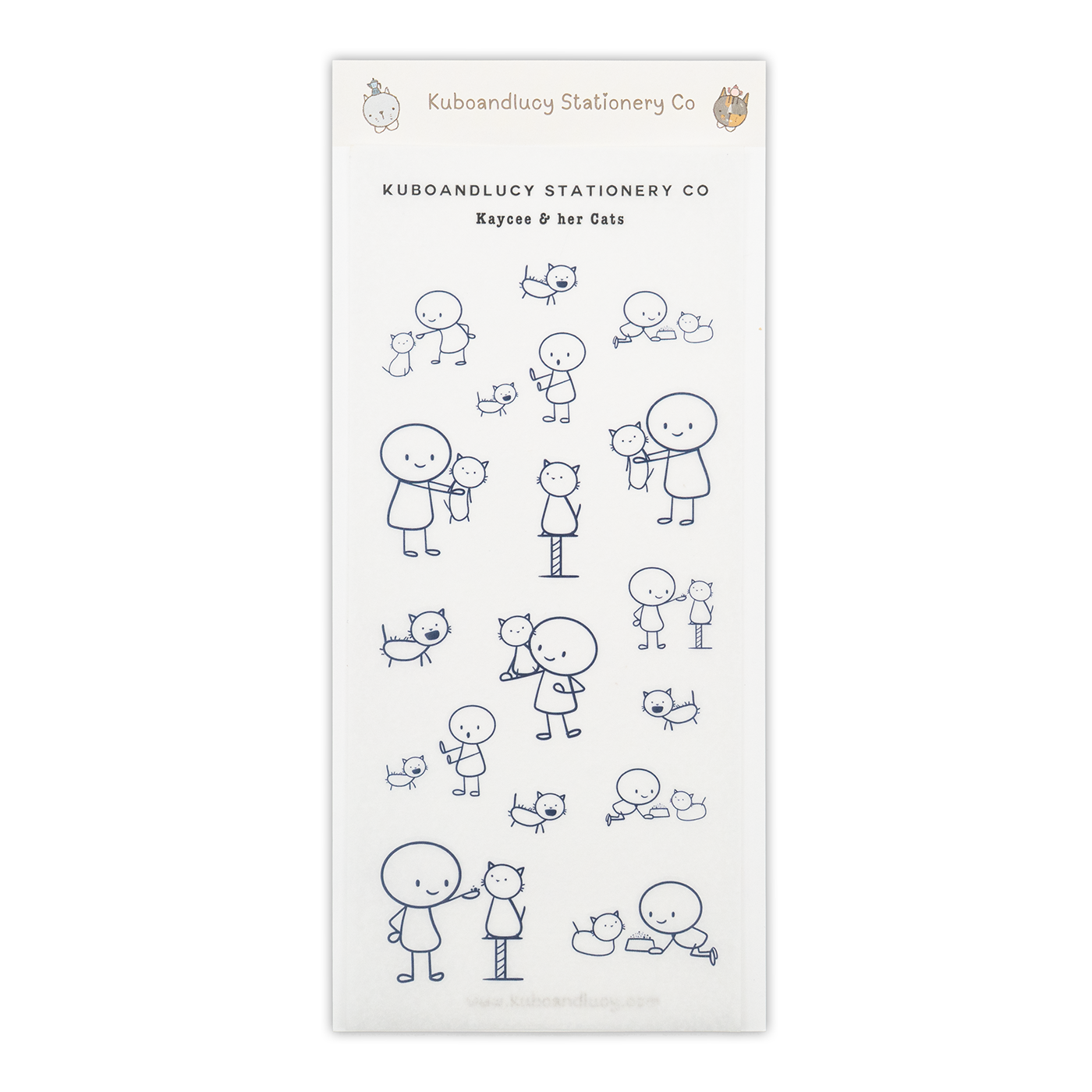 Kuboandlucy Stationery Co. Sticker Sheet - Kaycee & Her Cats