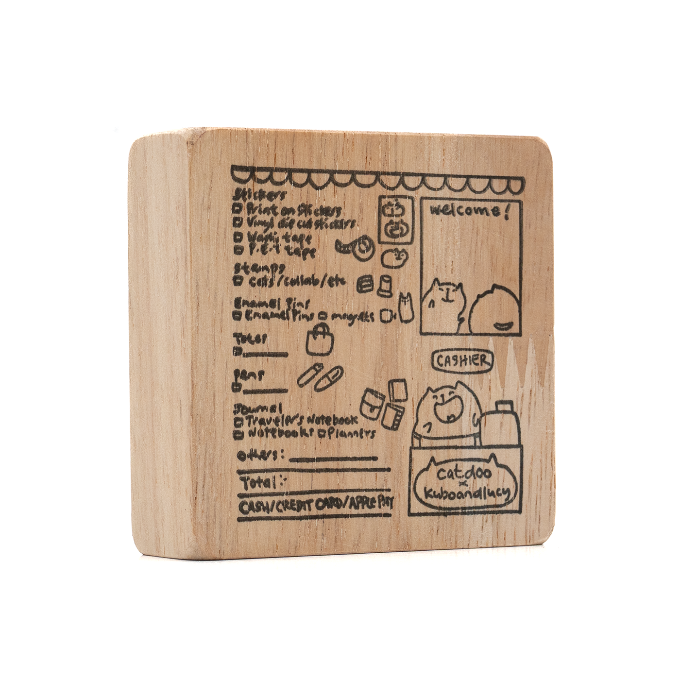 Kuboandlucy x Catadoo Designs - Stationery Menu Rubber Stamp