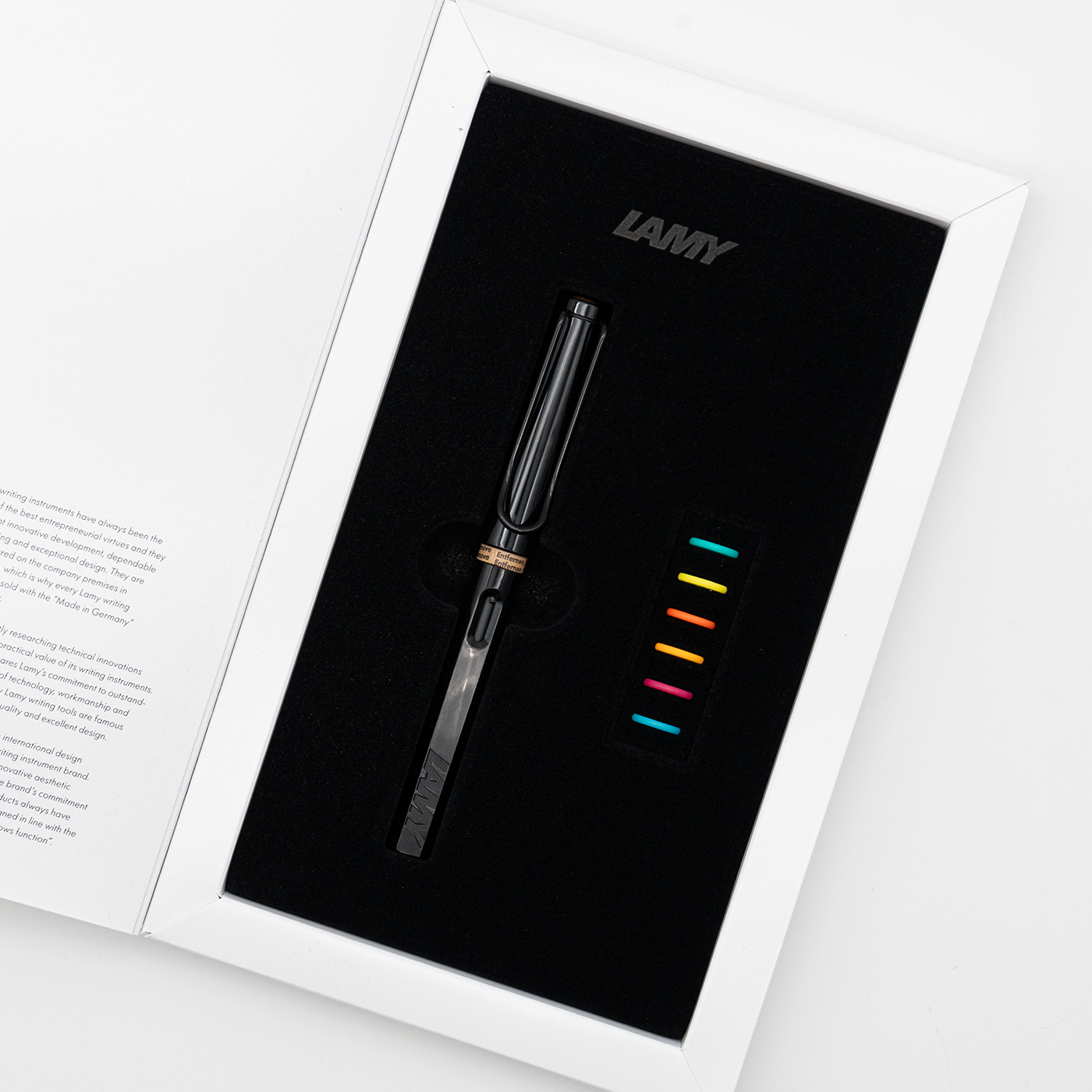 Lamy Safari Fountain - Black Set with Multicolor Rings