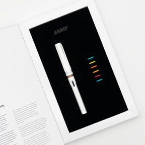 Lamy Safari Fountain - White Set with Multicolor Rings