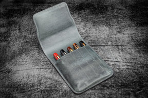 Galen Leather Co. Magnetic Flap Pen Case for 5 Pens - Crazy Horse Smoky
