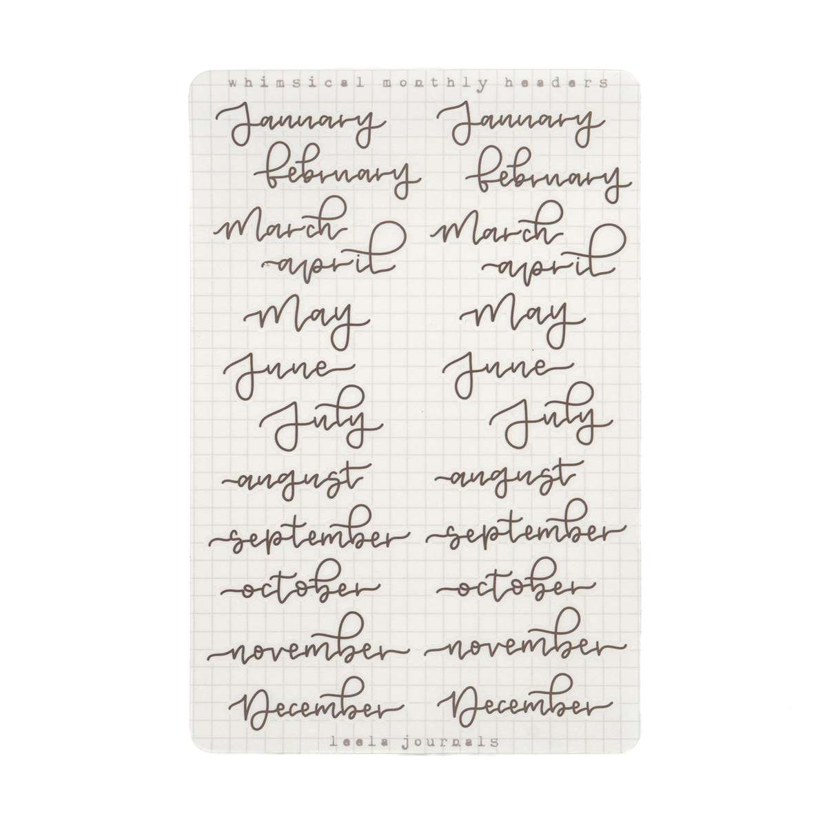 Leelajournals Journaling Sticker Sheet - Whimsical Monthly Headers