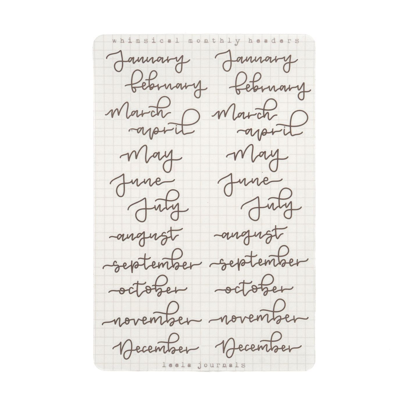 Leelajournals Journaling Sticker Sheet - Whimsical Monthly Headers