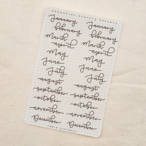 Leelajournals Journaling Sticker Sheet - Whimsical Monthly Headers