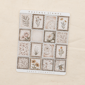 Leelajournals Sticker - White Matte Vintage Postage Stamps