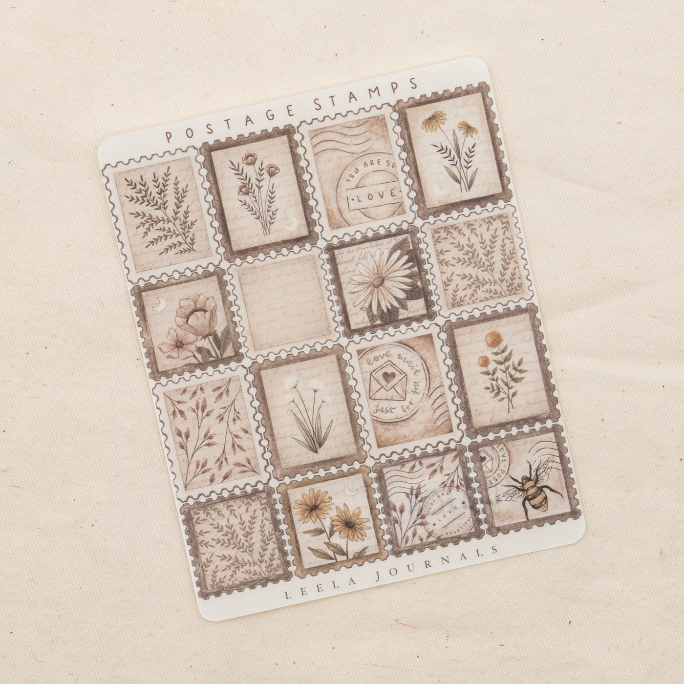 Leelajournals Sticker - Clear Matte Vintage Postage Stamps