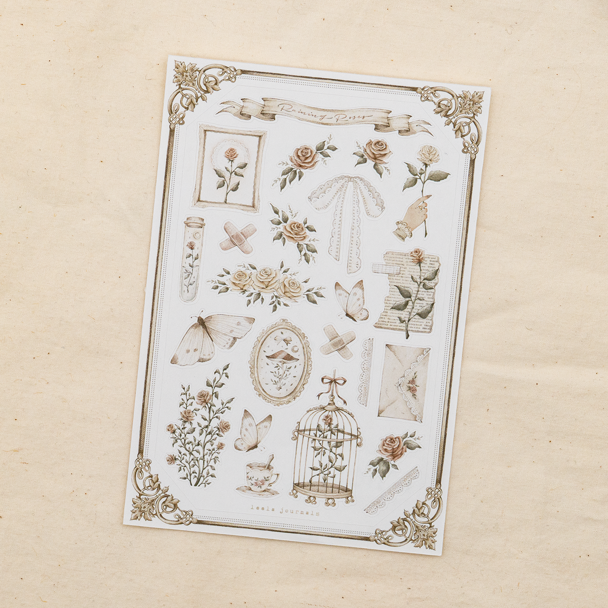 Leelajournals Sticker Sheet - Raining Roses
