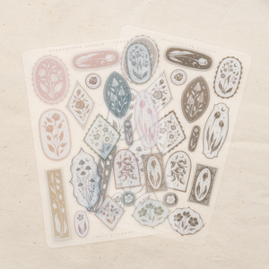 Leelajournals Sticker Sheet Set - Monochrome Stamps