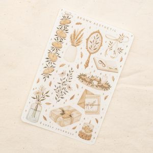 Leelajournals Sticker Sheet - Brown Aesthetic