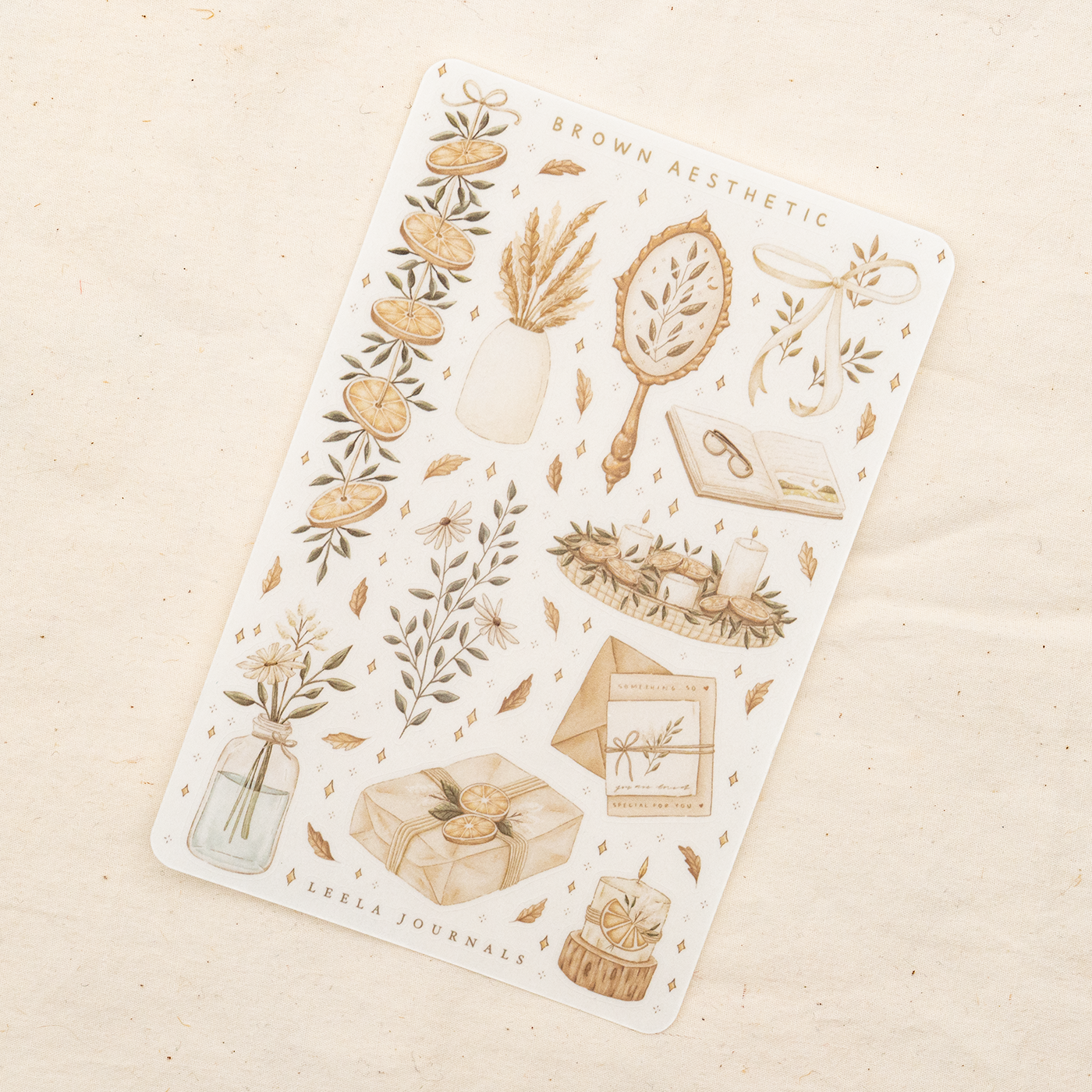 Leelajournals Sticker Sheet - Brown Aesthetic