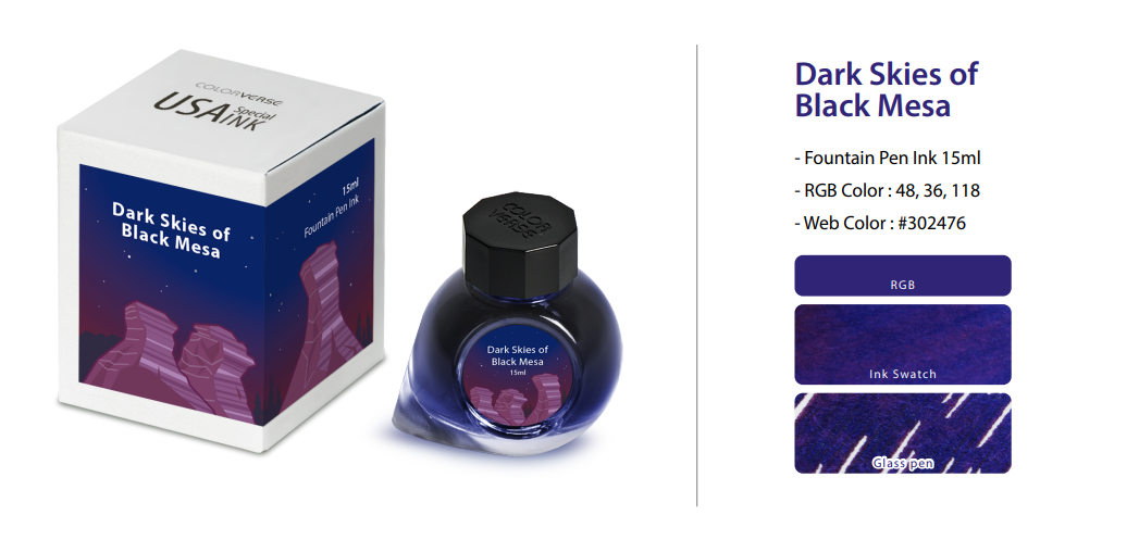 Colorverse USA Special Series Ink - Oklahoma-Dark Skies of Black Mesa