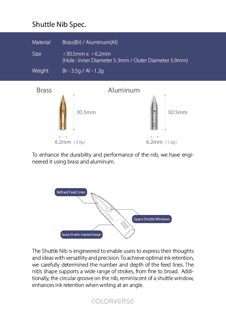 Colorverse Shuttle - Dip Pen Nib
