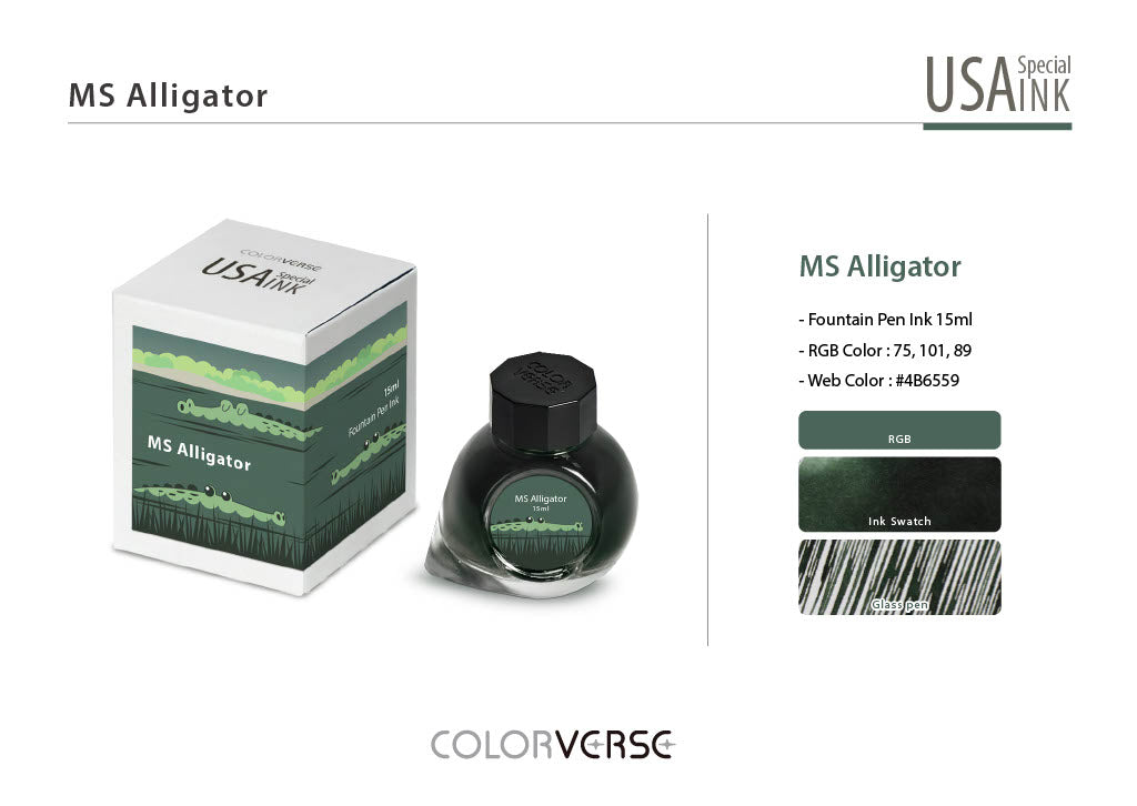 Colorverse USA Special Series Ink - Mississippi-MS Alligator