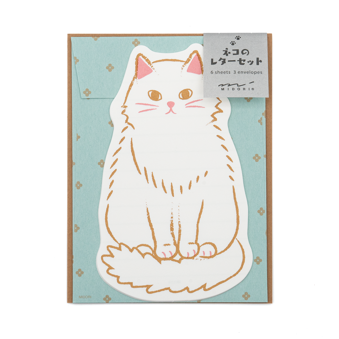 Midori Letter Set (924) Die-Cut Animal - Cat